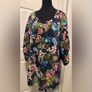 Roaman's Blue and Pink Oversized Tunic